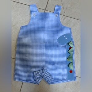 FLORENCE EISEMAN Gingham Shortall with Dinosaur